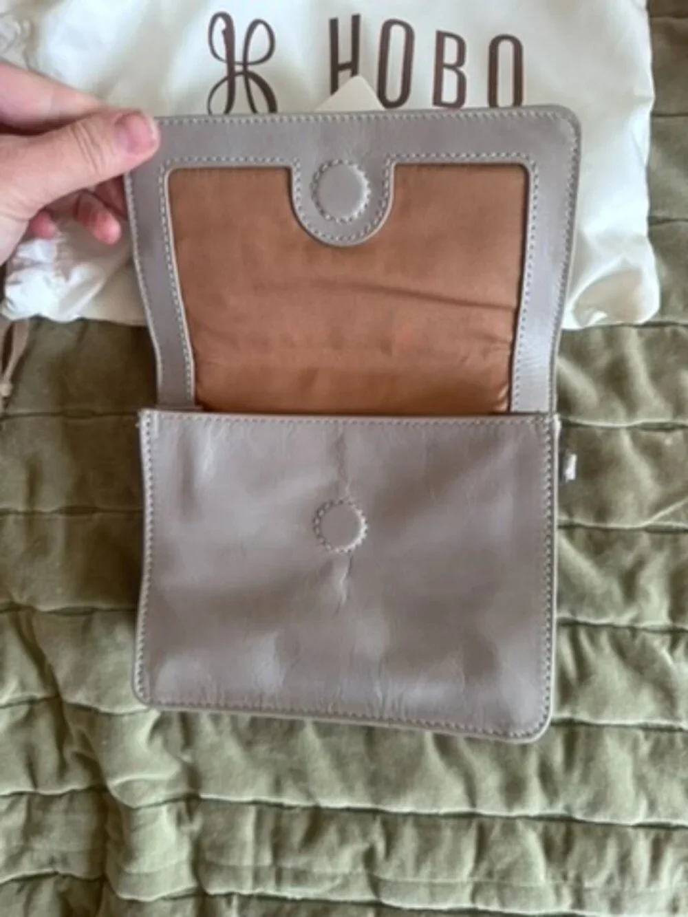Grey HOBO Jill Wallet Crossbody
